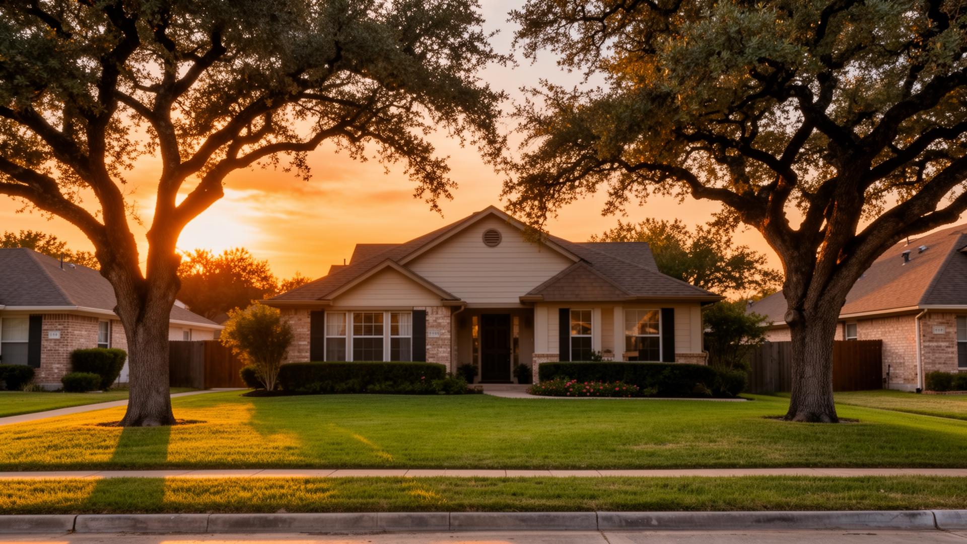 A well-maintained Arlington home at golden hour, cared for by HPS Holding